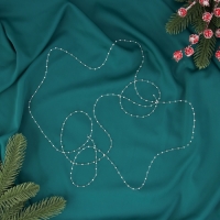 Бусы на ёлку 2 м d-2 мм "Бусины мини нити" серебро