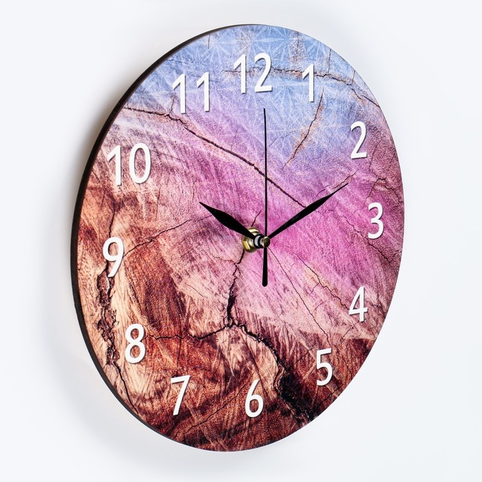 Часы настенные, интерьерные Часы настенные, интерьерные "Горная порода", дискретный ход, d-23.5 см