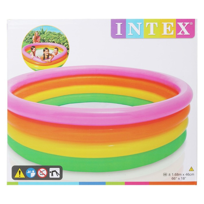 Бассейн надувной &laquo;Радуга&raquo;, 168 х 46 см, от 3 лет, 56441NP INTEX