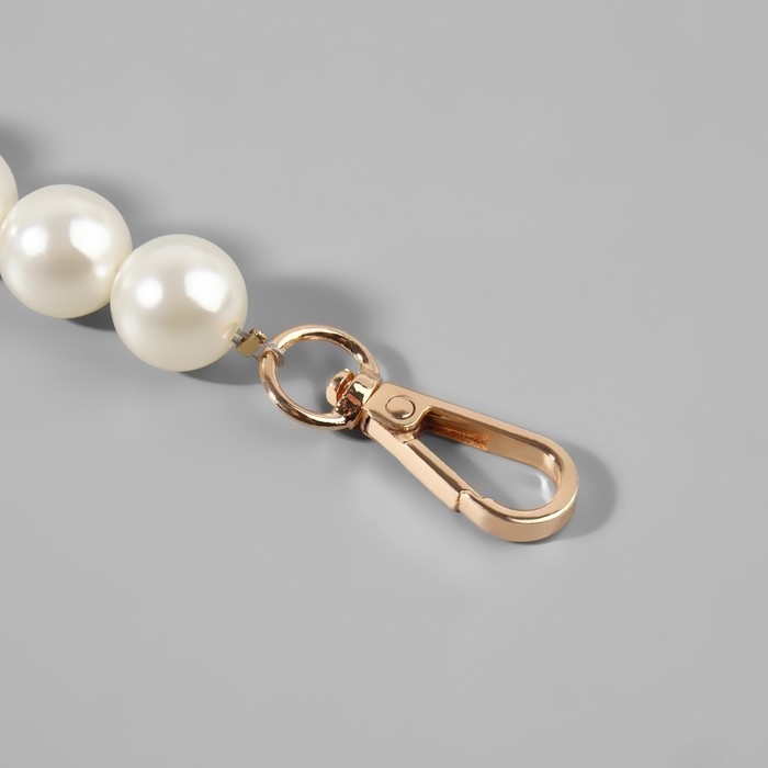 Ручка для сумки, жемчужные бусы, d = 12/14/16 мм, 39 см, цвет белый/золотой Ручка для сумки, жемчужные бусы, d = 12/14/16 мм, 39 см, цвет белый/золотой