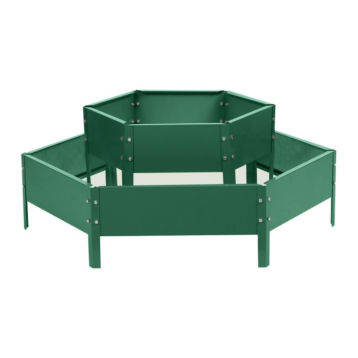 Клумба оцинкованная, 2 яруса, d = 60&ndash;100 см, h = 30 см, зелёная, Greengo