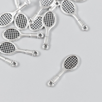 Декор для творчества металл "Ракетка" набор 12 шт серебро 1х2,8 см Декор для творчества металл "Ракетка" набор 12 шт серебро 1х2,8 см