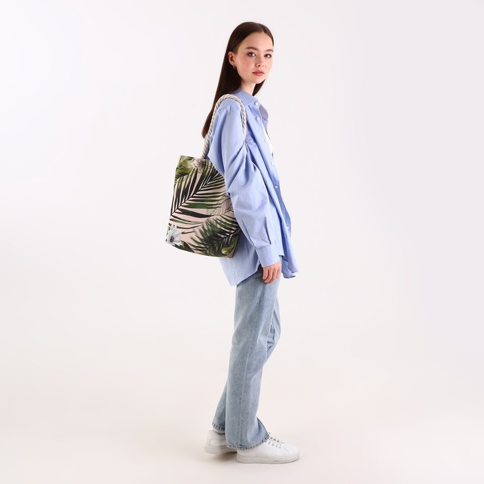 Сумка женская пляжная Сумка женская пляжная "Растение", 35х40 см