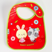 Нагрудник для кормления &laquo;Candy Bar&raquo; непромокаемый на липучке, с карманом