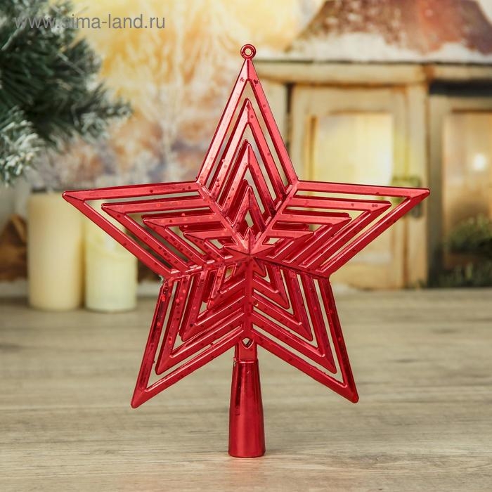 Наконечник Наконечник "Звезда" грани, 20,5х22,5 см, красный
