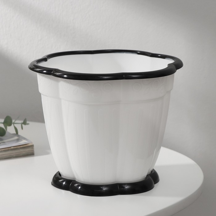 Горшок для цветов с поддоном &laquo;Восторг&raquo;, 1.5 л, пластиковый, белый