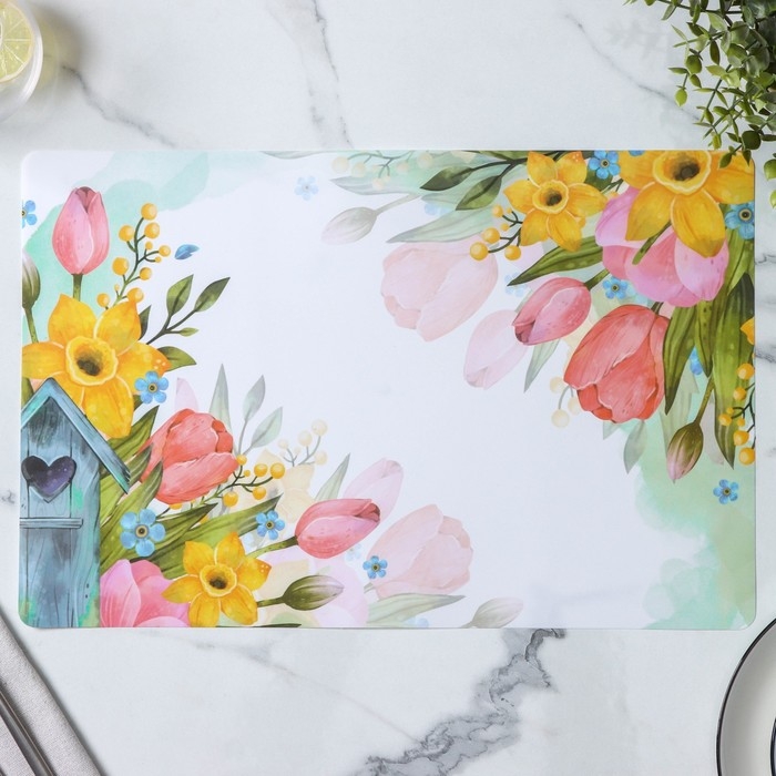 Салфетки сервировочные на стол Доляна &laquo;Акварель&raquo;, 6 шт, 43&times;28 см