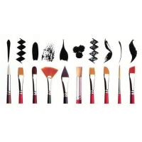 Набор кистей, микс, 4 штуки, Erich Krause. Состав: "Пони" круглые № 2 и № 6, щетина плоская № 4 и № 8, в блистере