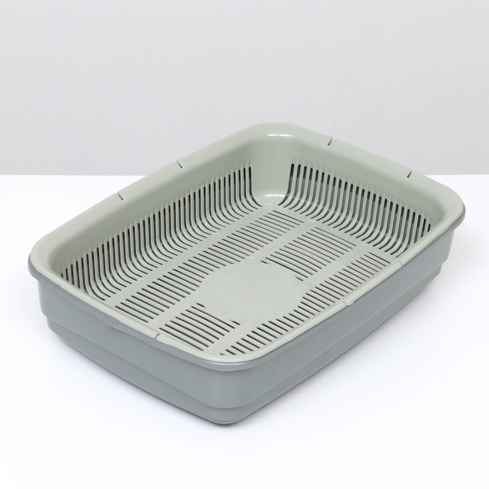 Лоток большой с сеткой Atlantis "Стандарт", 42 х 31 х 10 см, серый