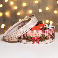 Новый год. Коробка подарочная новогодняя для макарун тубус с окном "Пушистого Нового года" 21 х 21 х 7 см. Новый год. Коробка подарочная новогодняя для макарун тубус с окном "Пушистого Нового года" 21 х 21 х 7 см.