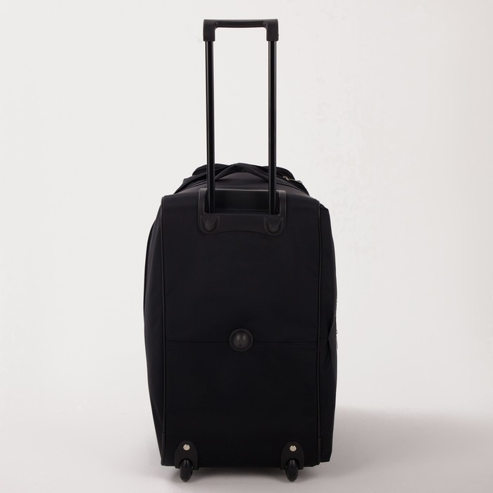 Сумка дорожная на колёсах, отдел на молнии, с увеличением, 2 наружных кармана, длинный ремень, цвет чёрный Сумка дорожная на колёсах, отдел на молнии, с увеличением, 2 наружных кармана, длинный ремень, цвет чёрный
