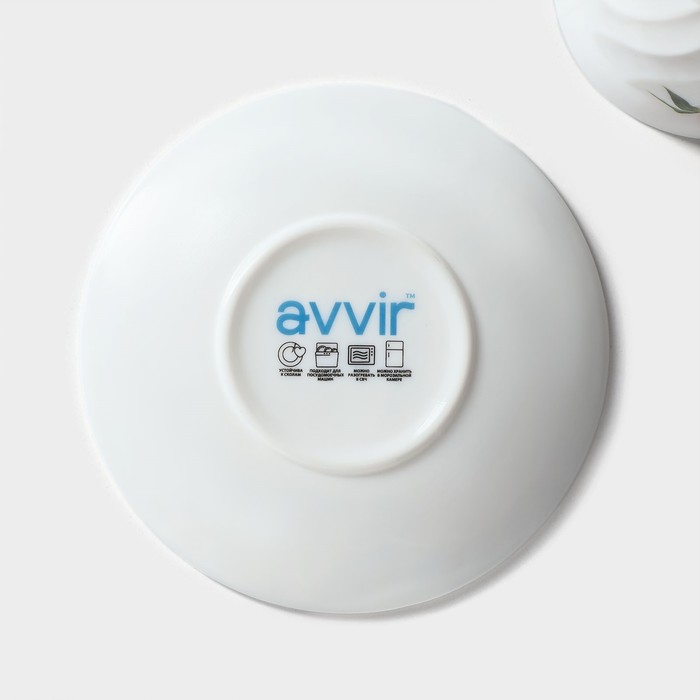 Сервиз чайный &laquo;Бархатная роза&raquo;, 12 предметов: чашка 200 мл, блюдце d=14 см, стеклокерамика, цвет белый