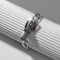 Браслет металл &laquo;Цепь&raquo; ремень, цвет серебро, L=16 см