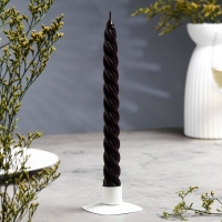 Свеча витая, 2,3х 24,5 см, 5 ч, 50 г, чёрная Свеча витая, 2,3х 24,5 см, 5 ч, 50 г, чёрная