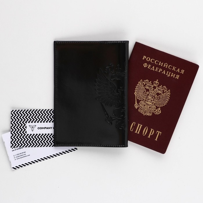 Обложка для паспорта 5131 Mr.President, цвет чёрный, натуральная кожа Обложка для паспорта 5131 Mr.President, цвет чёрный, натуральная кожа