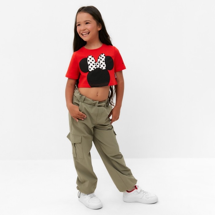 Футболка детская укороченная &laquo;ММ&raquo; Минни Маус, цвет красный