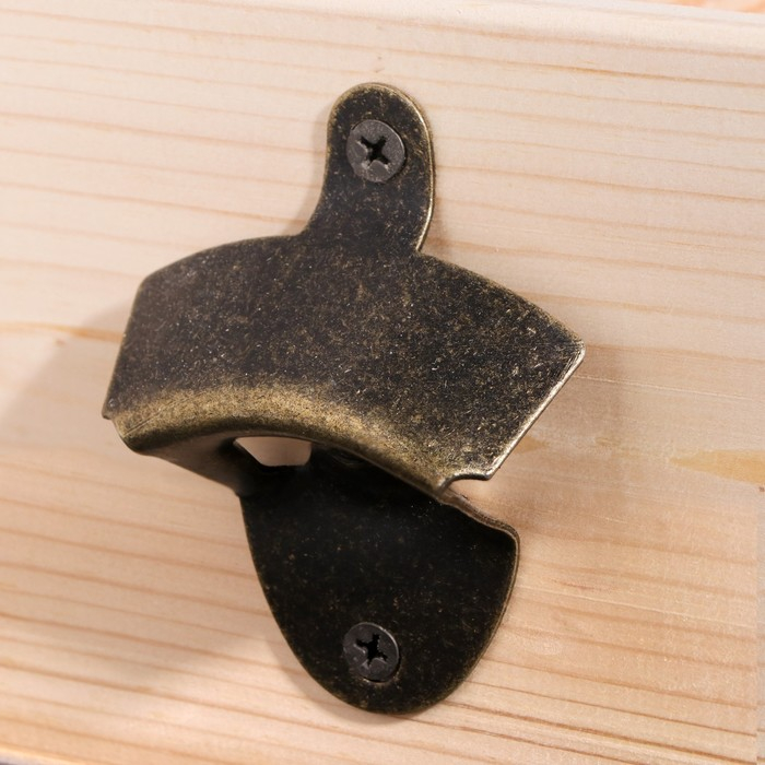 Ящик для пива 27&times;18&times;18.5 см  с открывашкой, под 6 бутылок, деревянный