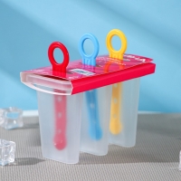 Форма для мороженого Доляна &laquo;Симпл&raquo;, 11&times;11&times;6,5 см, 3 ячейки, цвет прозрачный