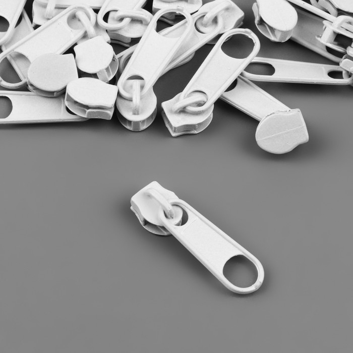 Набор: рулонная молния &laquo;Спираль&raquo; №3, 10 м, 20 бегунков, 40 верхних ограничителей, 20 нижних ограничителей, цвет белый