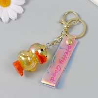 Брелок пластик с карабином, ремешком "Утёнок с блёстками" 3,3х3,7х5 см Брелок пластик с карабином, ремешком "Утёнок с блёстками" 3,3х3,7х5 см