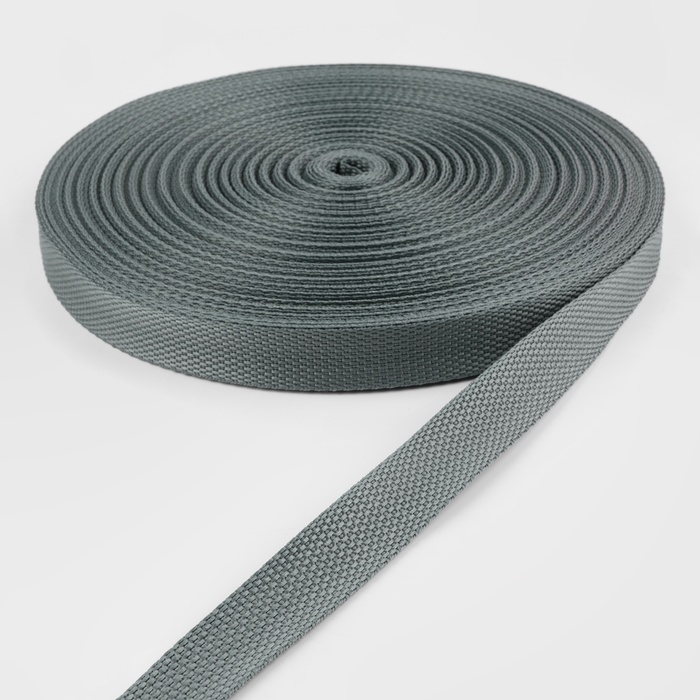 Стропа ременная, 20 мм, 50 &plusmn; 1 м, плотность 6,5 гр/м, цвет тёмно-серый №19-1