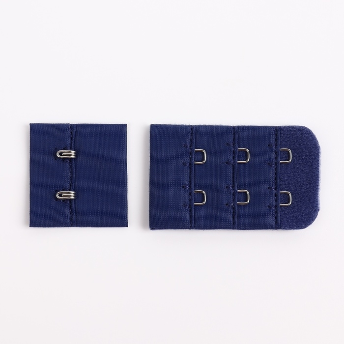 Застёжка для бюстгальтера, 3 ряда 2 крючка, 3 &times; 3 см, 3 &times; 5 см, 10 шт, цвет тёмно-синий