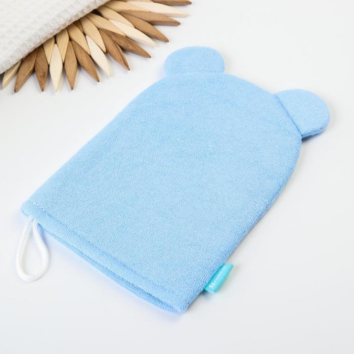 Мочалка детская для купания &laquo;Мишка&raquo;, варежка, из махры