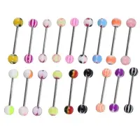 Пирсинг в язык &laquo;Леденцы&raquo; штанга, L=1.9 см, МИКС, фас 10 шт.