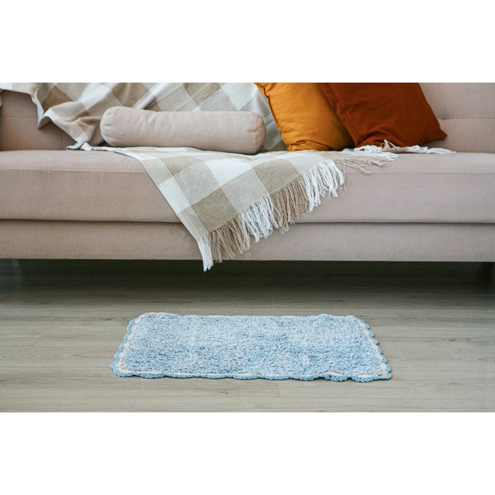 Коврик для дома Доляна &laquo;Тэя&raquo;, 50&times;80 см, цвет голубой