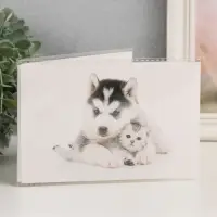 Фотоальбом 36 фото, 18 листов "Щенок с котёнком" 10х15 см
