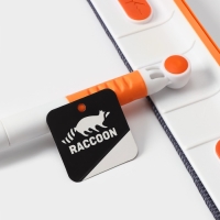 Окномойка с насадкой из микрофибры Raccoon, фиксатор, стальная телескопическая ручка, 28&times;7&times;85(120) см, цвет белый, оранжевый