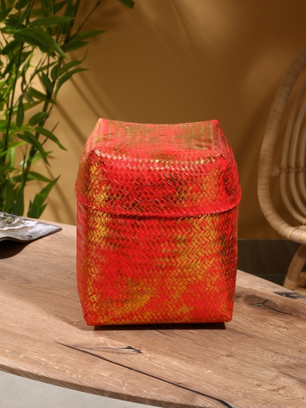 Корзинка плетеная "Голден" 25х25х30 см, розовый