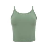 Майка укороченная женская MINAKU: Basic line цвет оливковый, р-р 44