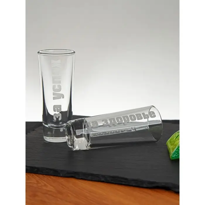 Набор стопок в деревянном ящике "Лучший мужик" 6 шт.