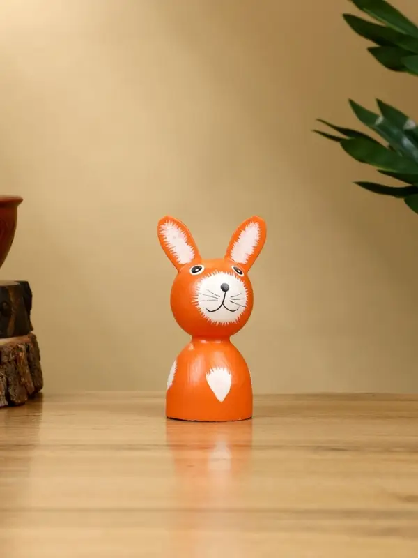 Набор сувенирный &laquo;Зайки&raquo;, h=15 см, h=13 см, h=10 см, дерево, оранжевый