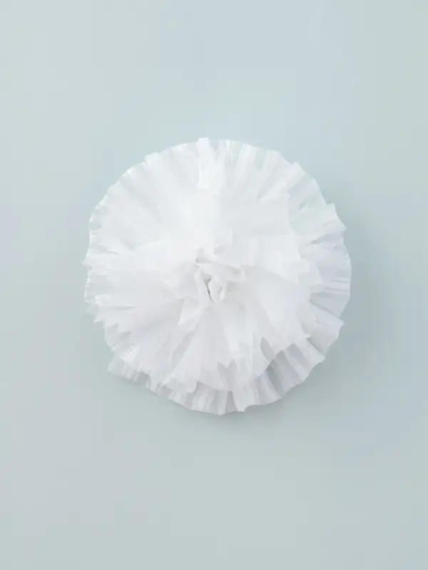 Резинка для волос бант "Школьница" двойной полосы, d-10 см, белый