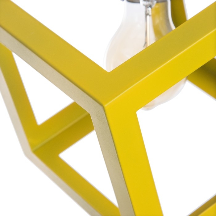 Светильник BayerLux Подвес "Квадрат" 1x40Вт E27 желтый 16х16х18-116 см