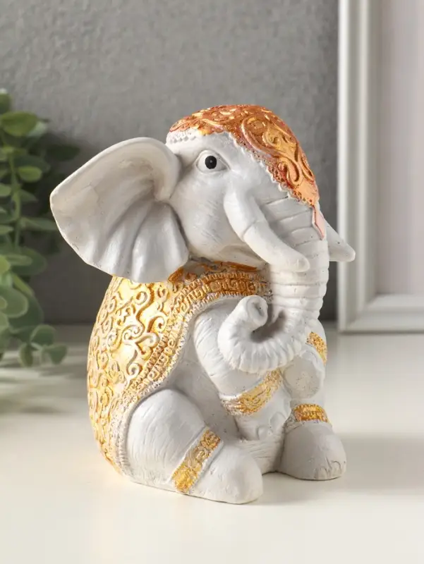 Фигурка гипс &laquo;Слон Индийски&raquo;, 15&times;12&times;11 см, серый с росписью