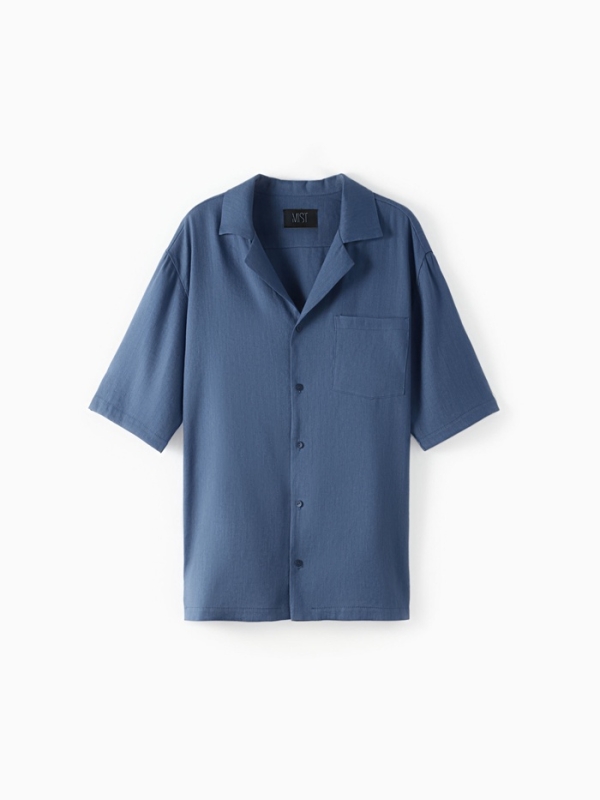 Рубашка мужская с коротким рукавом MIST р.48, синий