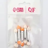 Набор аппликаторов для теней, двусторонние, 5 шт., 4.7 см, серебристый