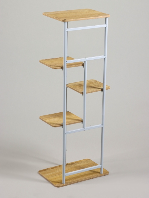 Подставка для цветов Greengo, 5 полок, 36 &times; 23 &times; 94 см, напольная, каркас металл, полки МДФ, белая