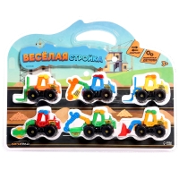 Набор тракторов «Весёлая стройка», инерционные, в наборе 6 шт., цвет МИКС Набор тракторов «Весёлая стройка», инерционные, в наборе 6 шт., цвет МИКС