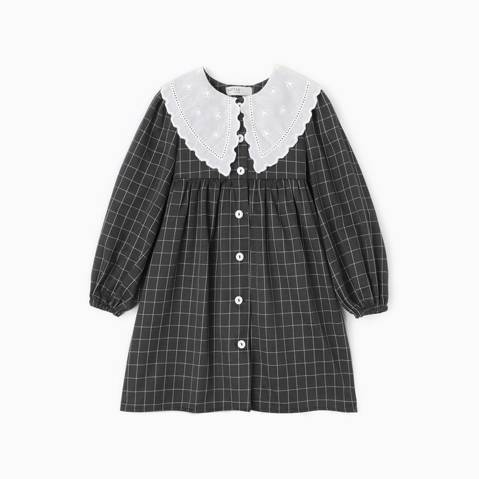 Платье детское с воротником KAFTAN, размер 32 (110-116 см), цвет черный Платье детское с воротником KAFTAN, размер 32 (110-116 см), цвет черный