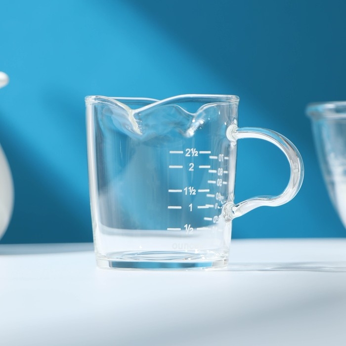 Кружка стеклянная мерная с носиком &laquo;Классика&raquo;, 75 мл