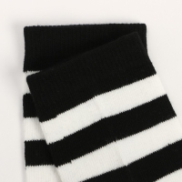 Гольфы детские, цвет чёрный с белыми полосками, размер 14-16