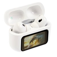 Наушники беспроводные TWS, дисплей, BT5.4, 30/500 мАч, с шумоподавлением, сенсор, белые