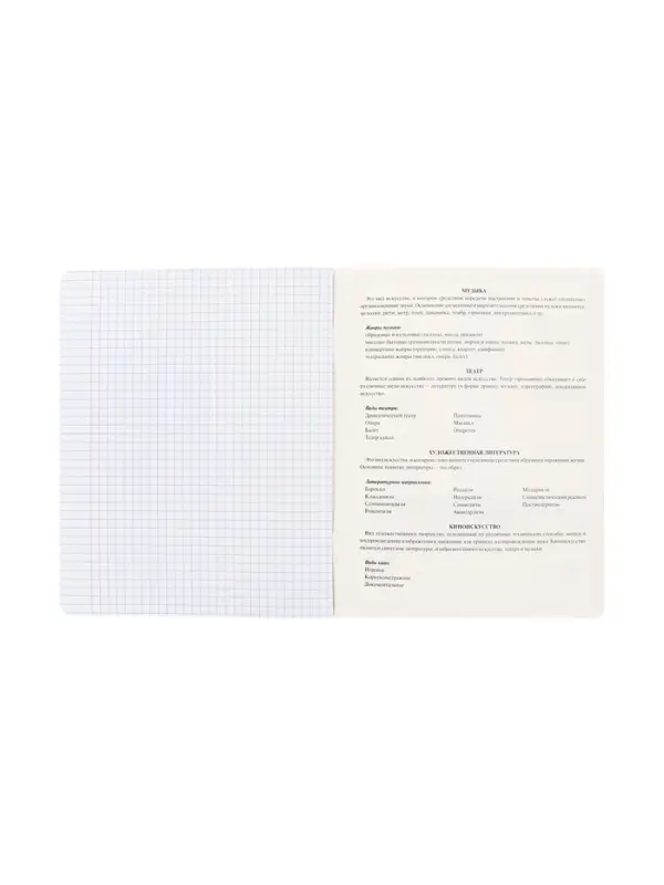 Тетрадь 48 листов в клетку &laquo;Буквица&raquo; Мировая художетсвенная культура, белые листы