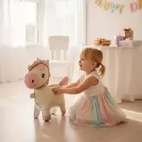 Воздушный шар фольгированный 3D 25" "Лошадка" цвет кремовый, под воздух