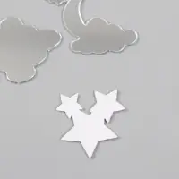Декор для творчества пластик зеркальный "Солнце, звёзды и облака" набор 6 шт