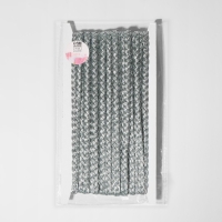 Тесьма декоративная &laquo;Косичка&raquo;, 8 мм, 10 &plusmn; 1 м, цвет серебряный